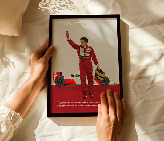 Ayrton Senna Poster, F1 Frame, McLaren