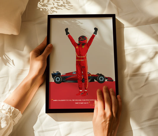 Carlos Sainz Jr Poster, F1 Frame, Ferrari