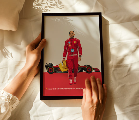 Lewis Hamilton Ferrari Poster, F1 Frame