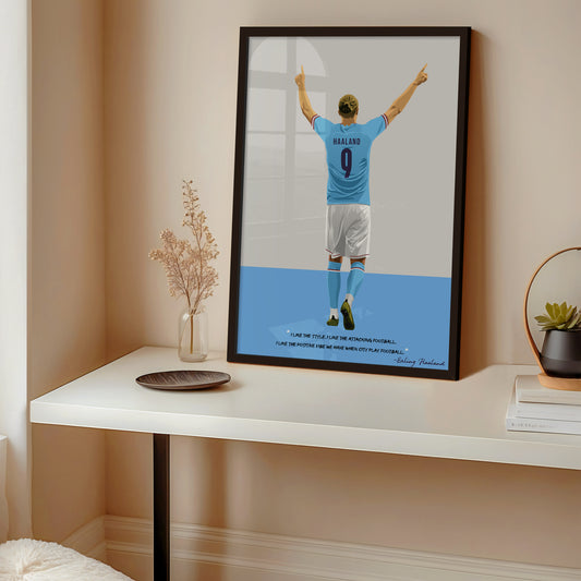 Erling Haaland Manchester City Framed Poster