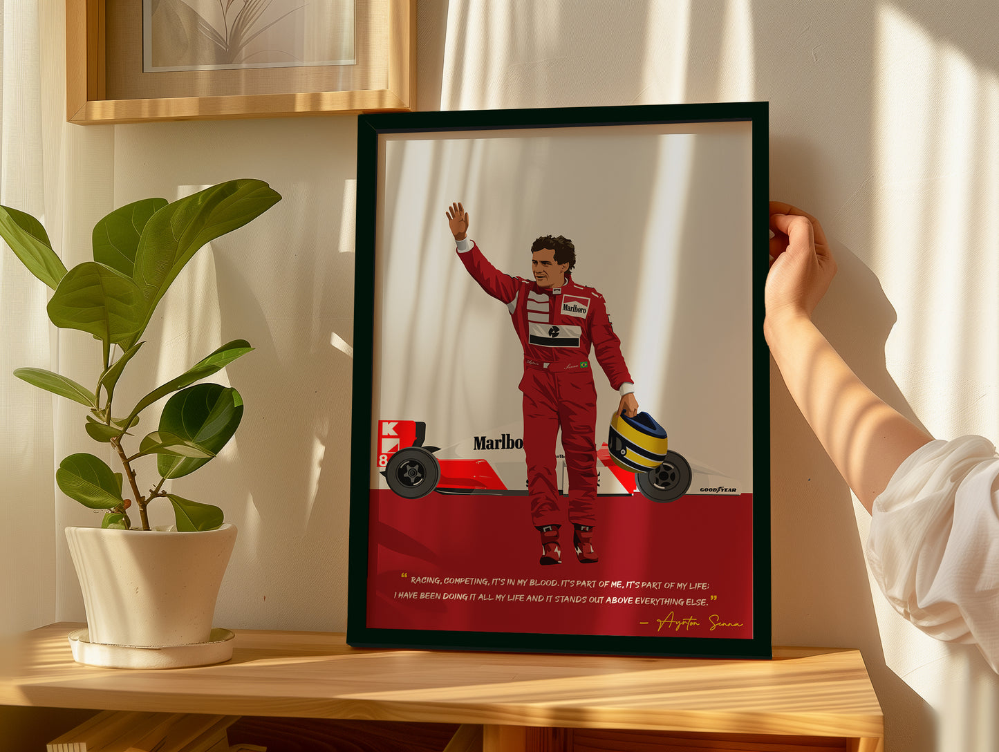 Ayrton Senna Poster, F1 Frame, McLaren