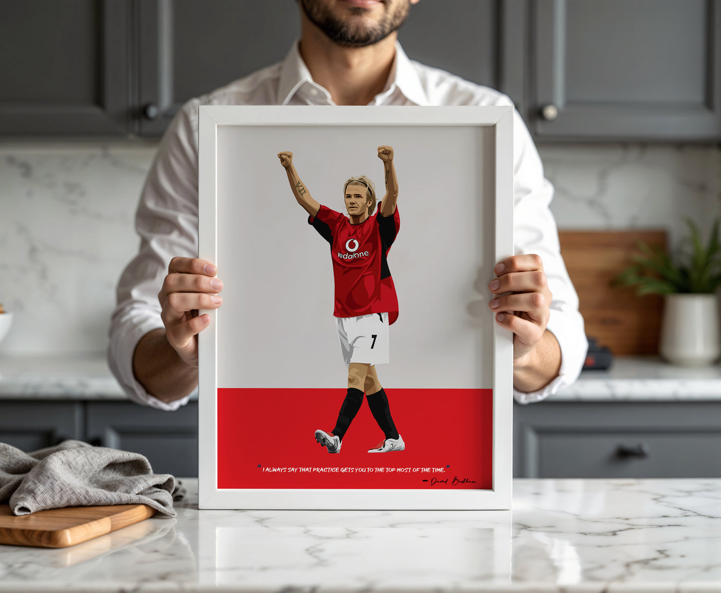 David Beckham Manchester United Framed Poster