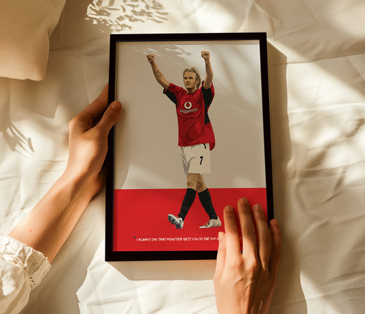 David Beckham Manchester United Framed Poster