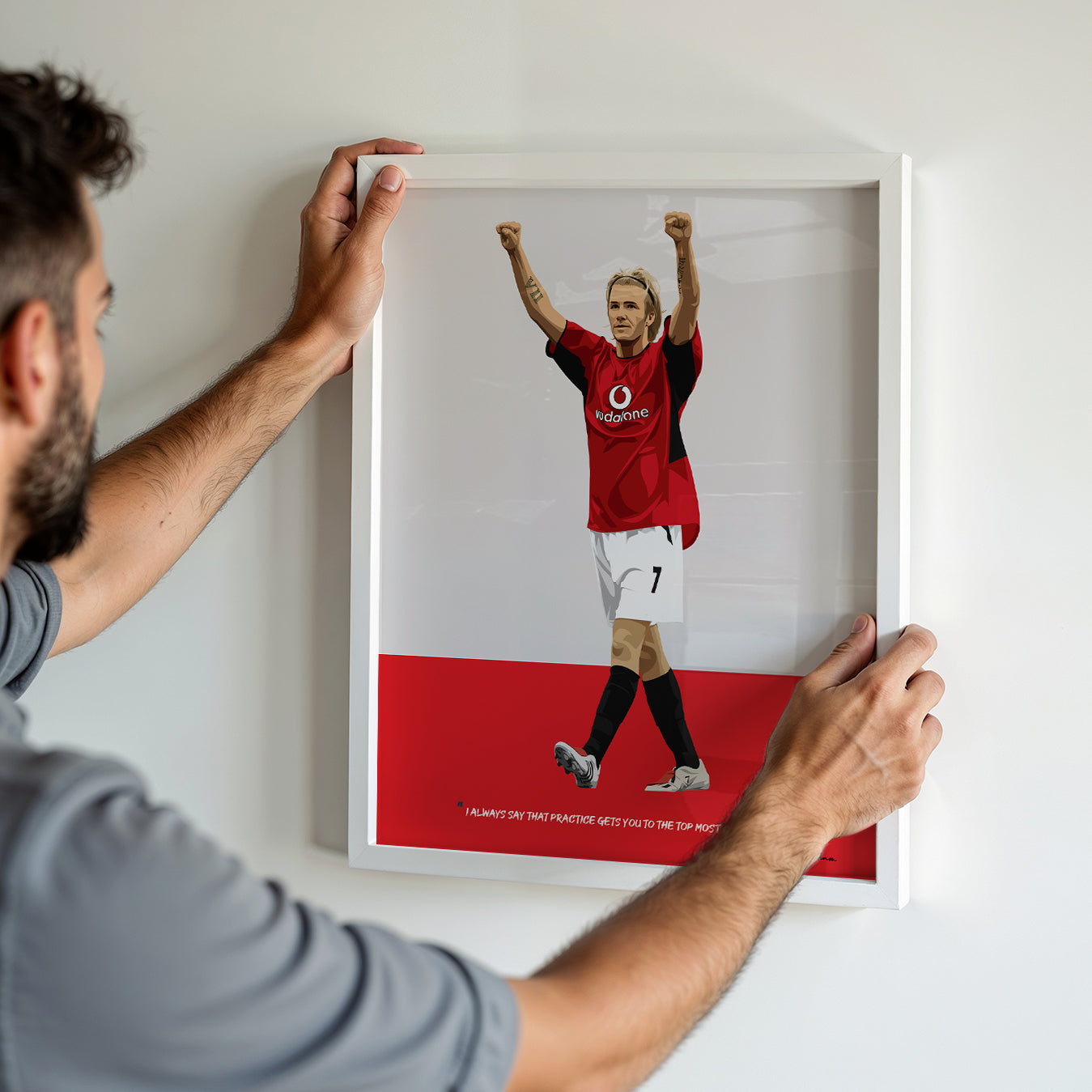 David Beckham Manchester United Framed Poster