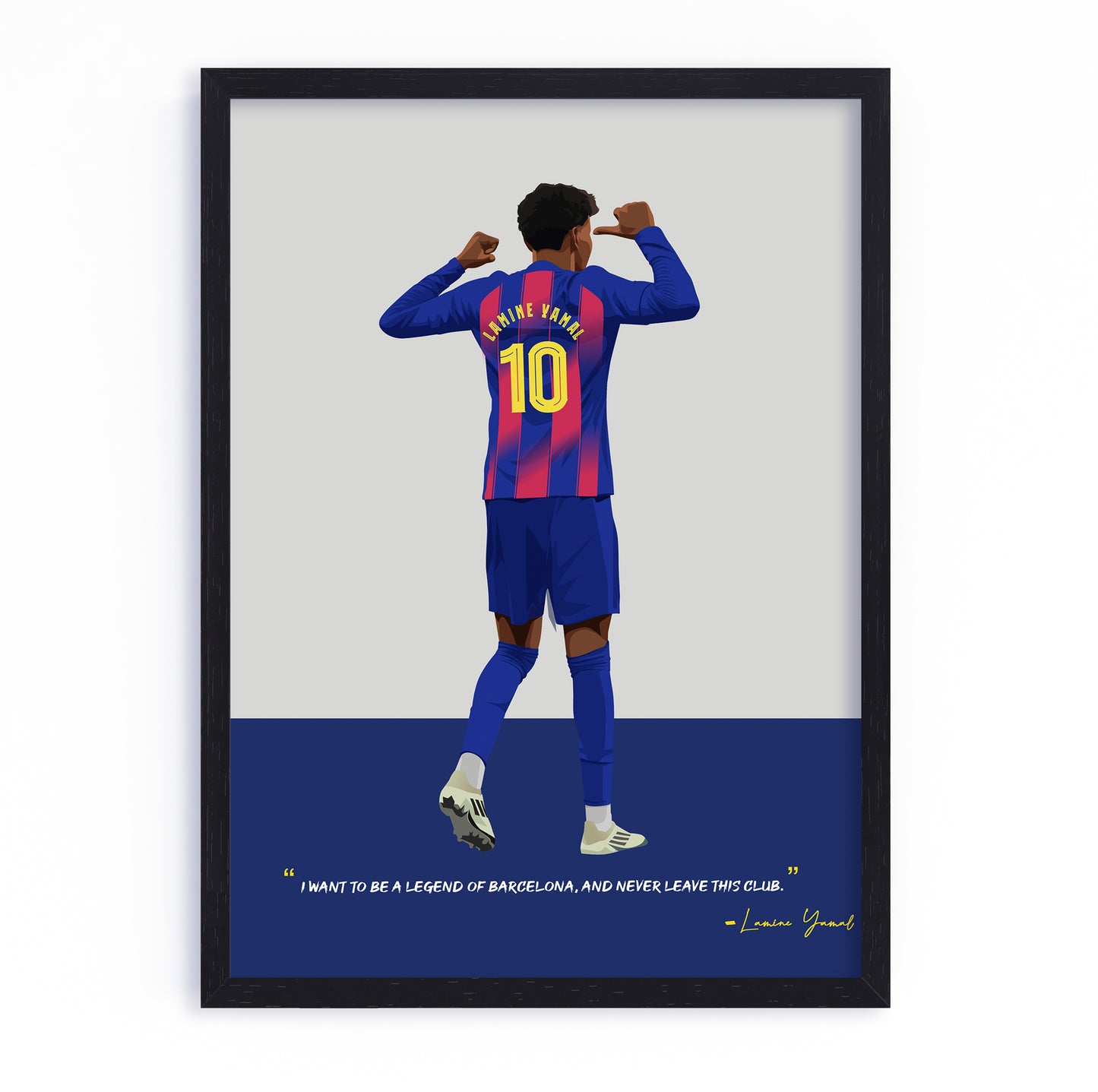 Lamine Yamal 10 Barcelona Framed Poster
