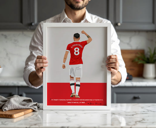 Bruno Fernandes Manchester United Framed Poster Art