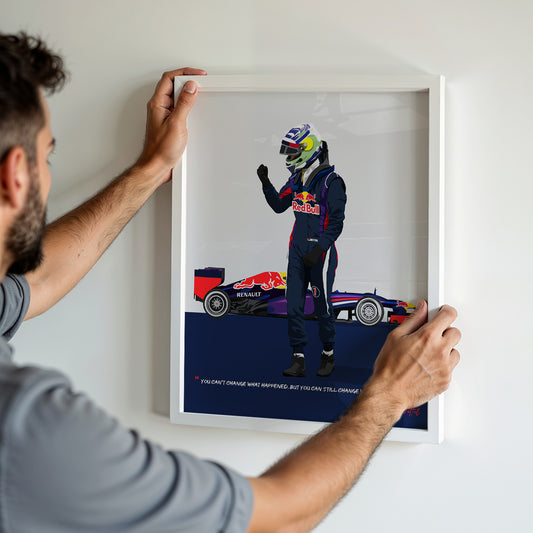 Sebastian Vettel Poster, F1 Frame, Red Bull
