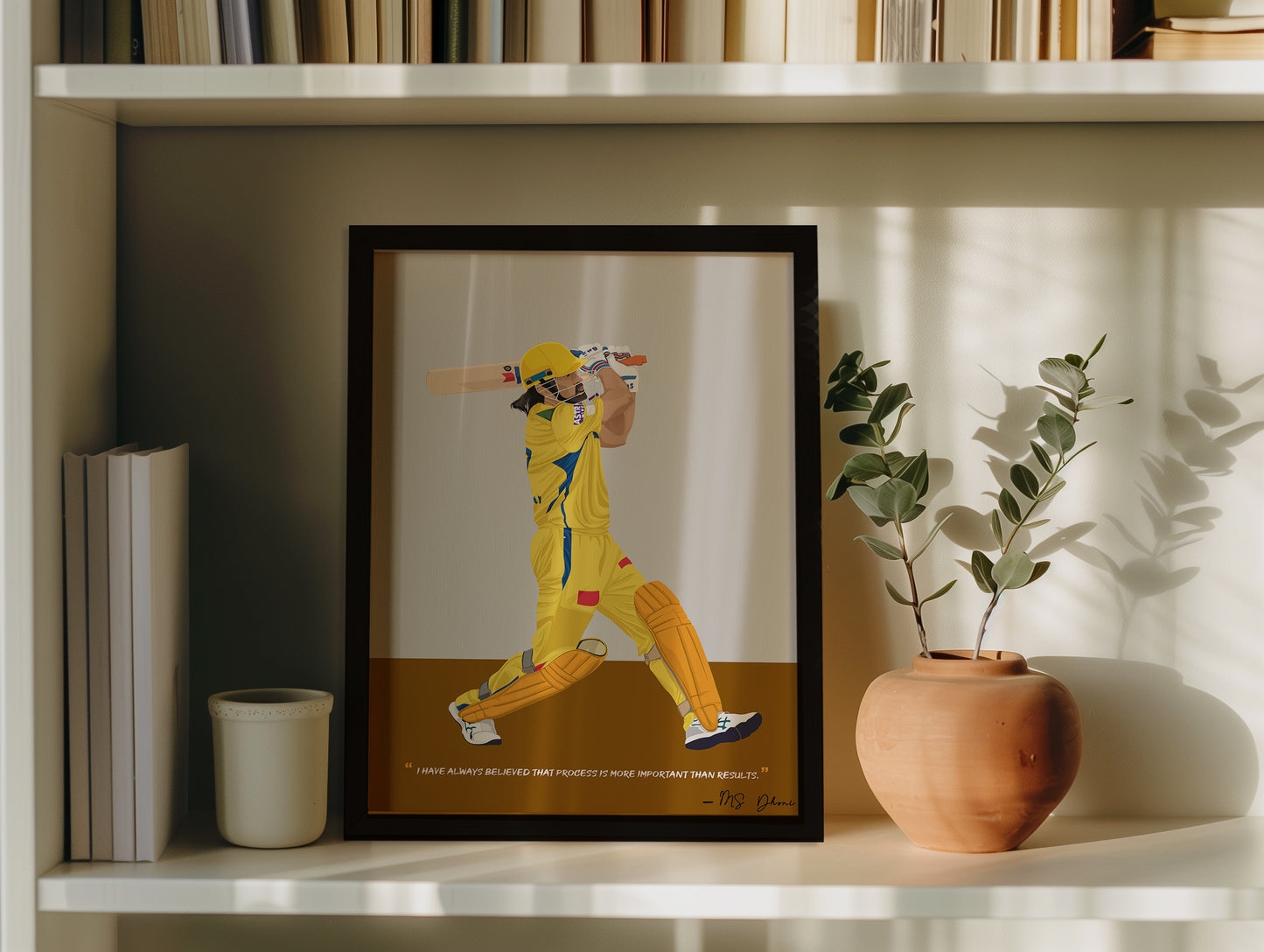 MS Dhoni CSK Framed Poster