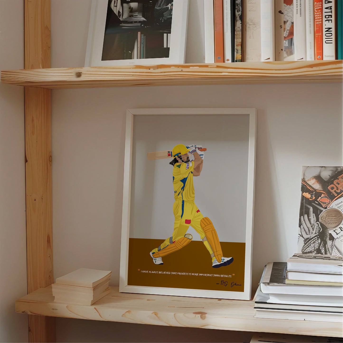MS Dhoni CSK Framed Poster