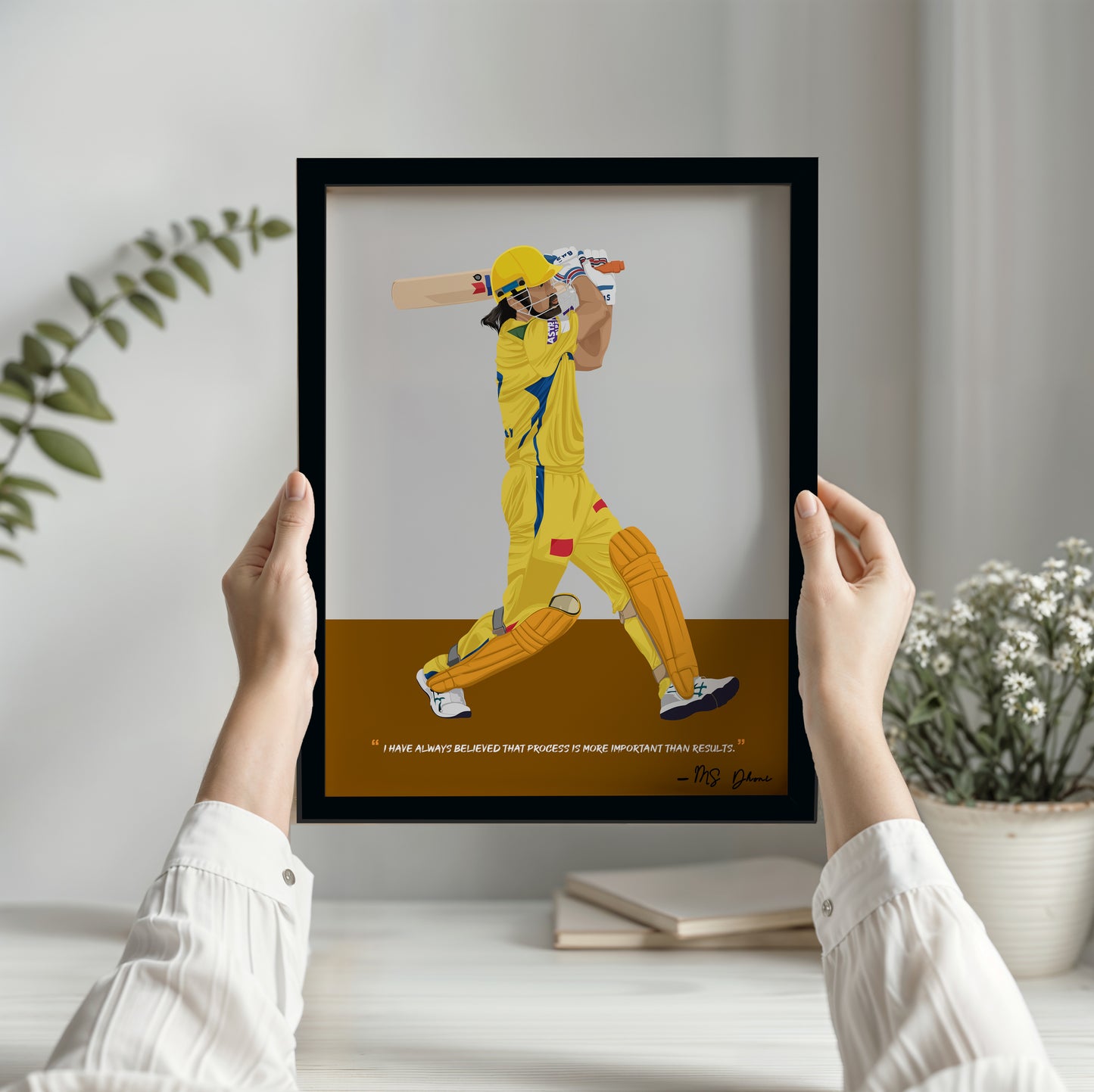 MS Dhoni CSK Framed Poster