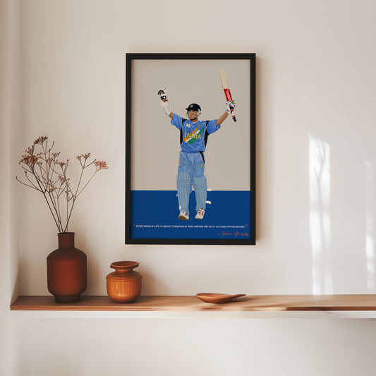 Sourav Ganguly Framed Poster