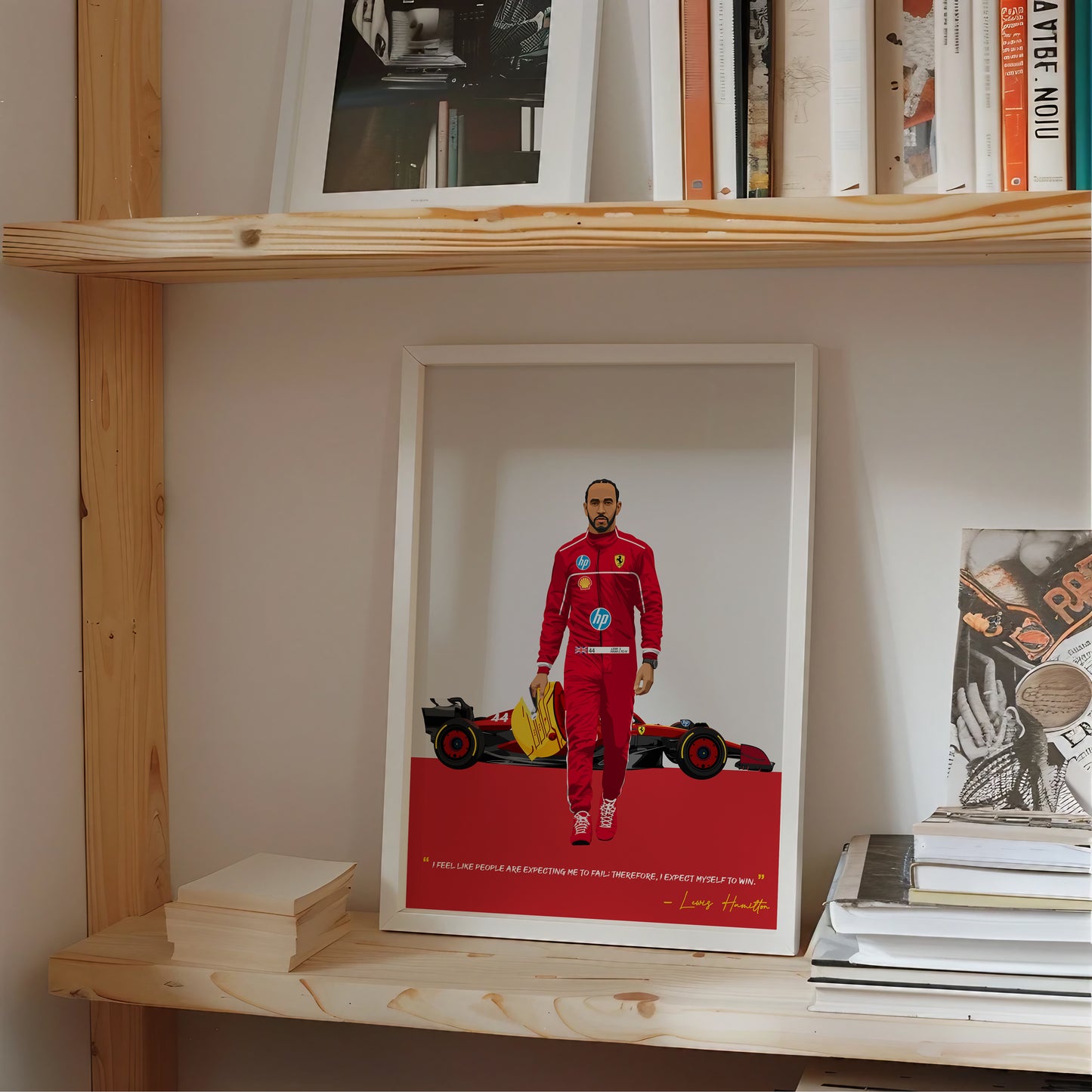 Lewis Hamilton Ferrari Poster, F1 Frame