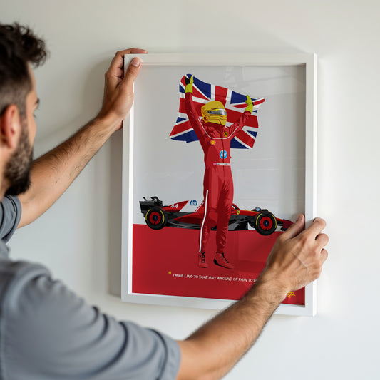 Lewis Hamilton F1 Poster, Ferrari