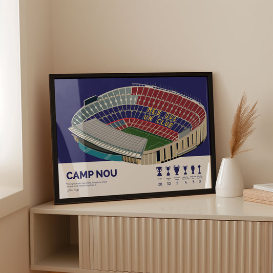 Camp Nou Barcelona Framed Poster - La Liga Title Updated
