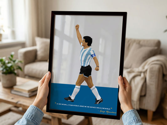 Diego Maradona Argentina Framed Poster - International Football