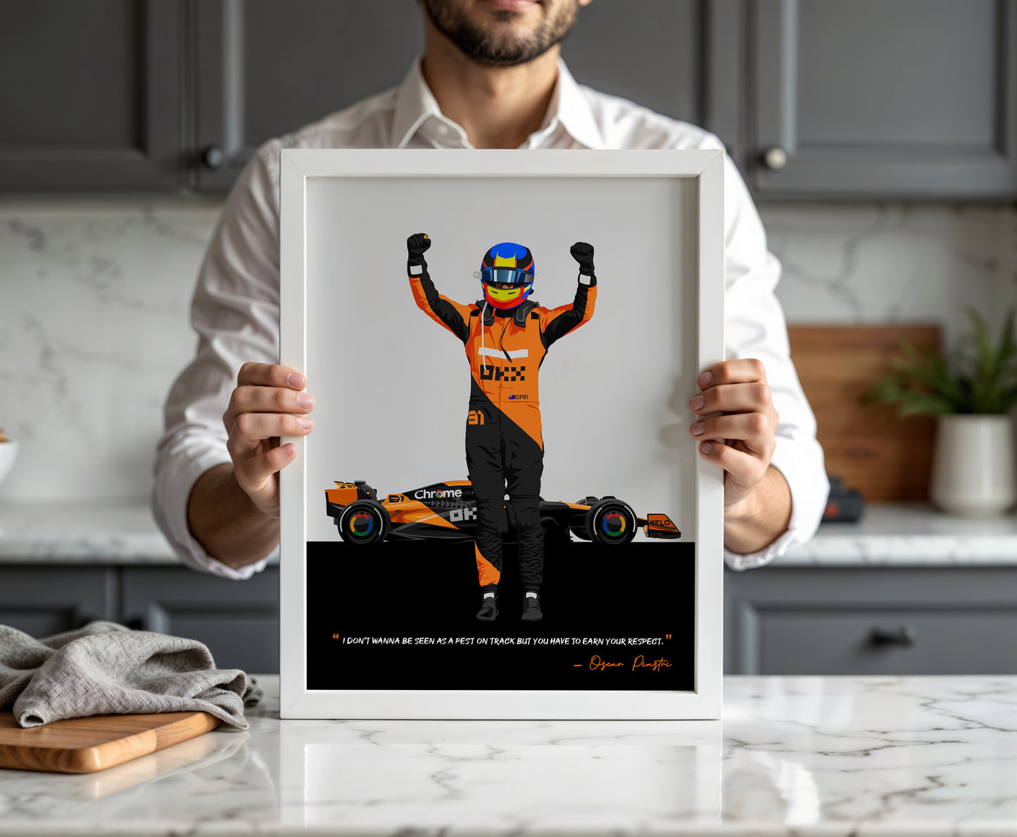 Oscar Piastri Poster, F1 Frame, McLaren