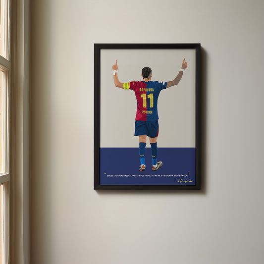 Raphinha Barcelona Framed Poster