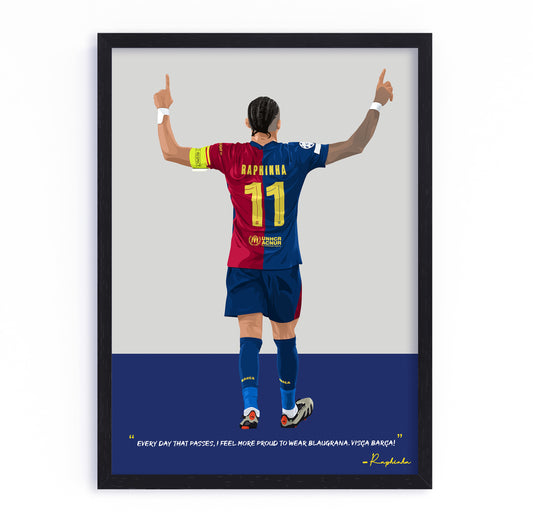 Raphinha Barcelona Framed Poster