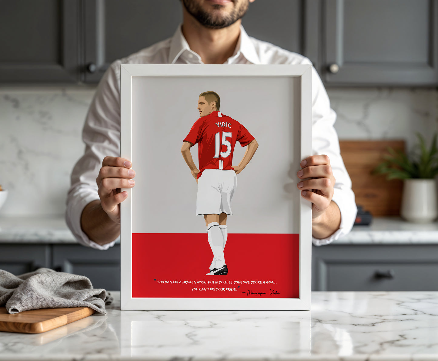 Nemanja Vidic Manchester United Framed Poster