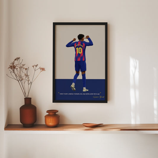 Lamine Yamal 10 Barcelona Framed Poster