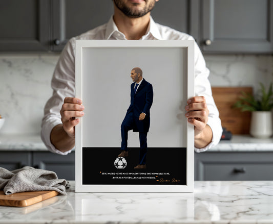 Zinedine Zidane Manager Real Madrid Framed Poster