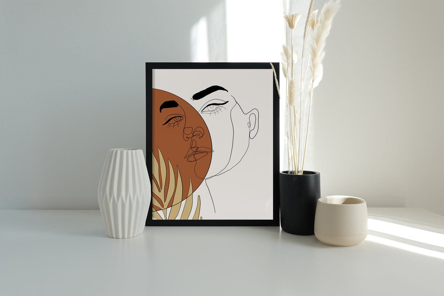 Abstract Face Line Art