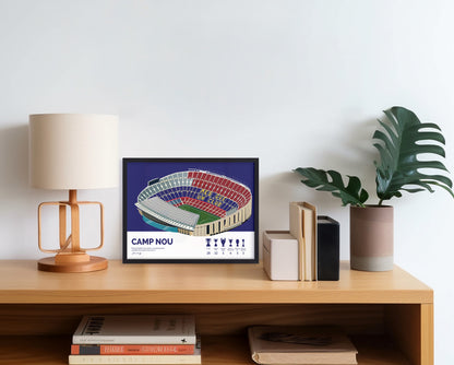 Camp Nou Barcelona Framed Poster - La Liga Title Updated