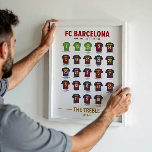 Barcelona 2014-15 Squad Framed Poster