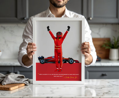 Carlos Sainz Jr Poster, F1 Frame, Ferrari