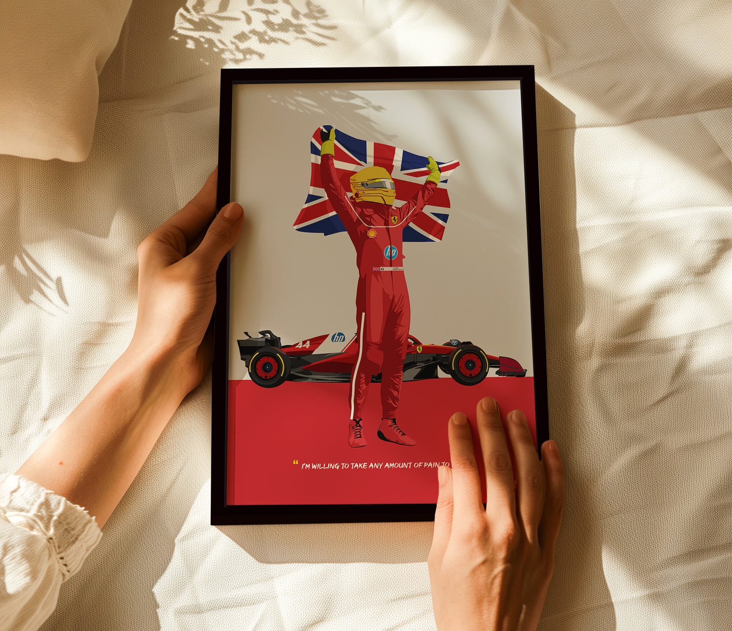 Lewis Hamilton F1 Poster, Ferrari