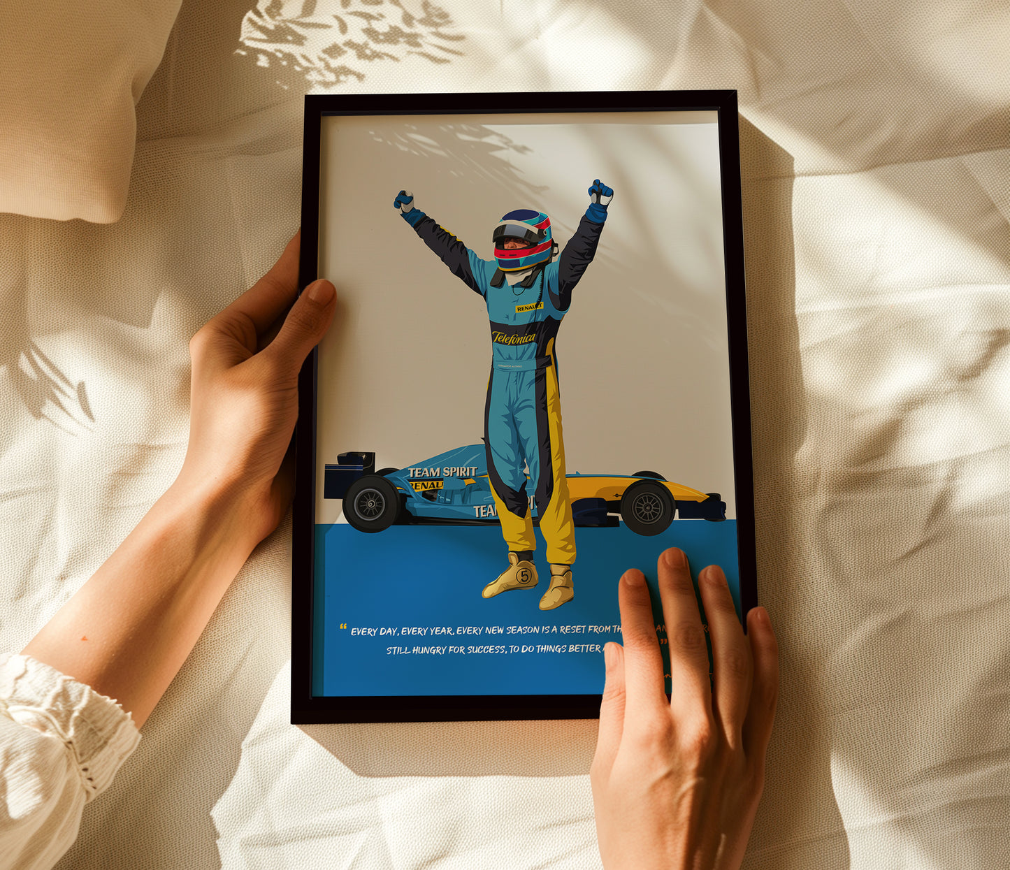 Fernando Alonso Poster, F1 Frame, Renault