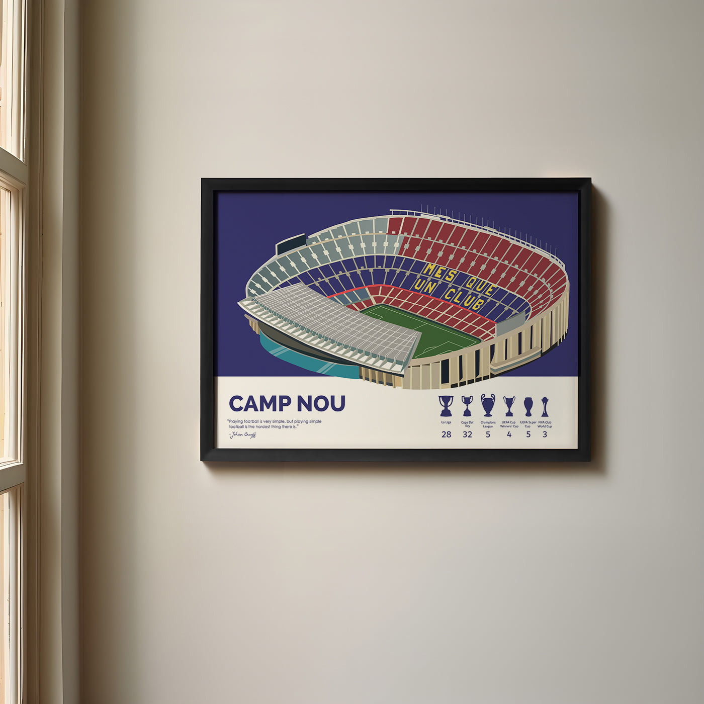 Camp Nou Barcelona Framed Poster - La Liga Title Updated