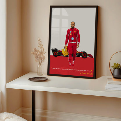 Lewis Hamilton Ferrari Poster, F1 Frame