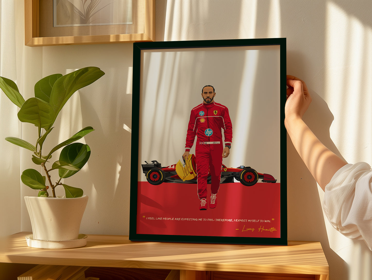 Lewis Hamilton Ferrari Poster, F1 Frame