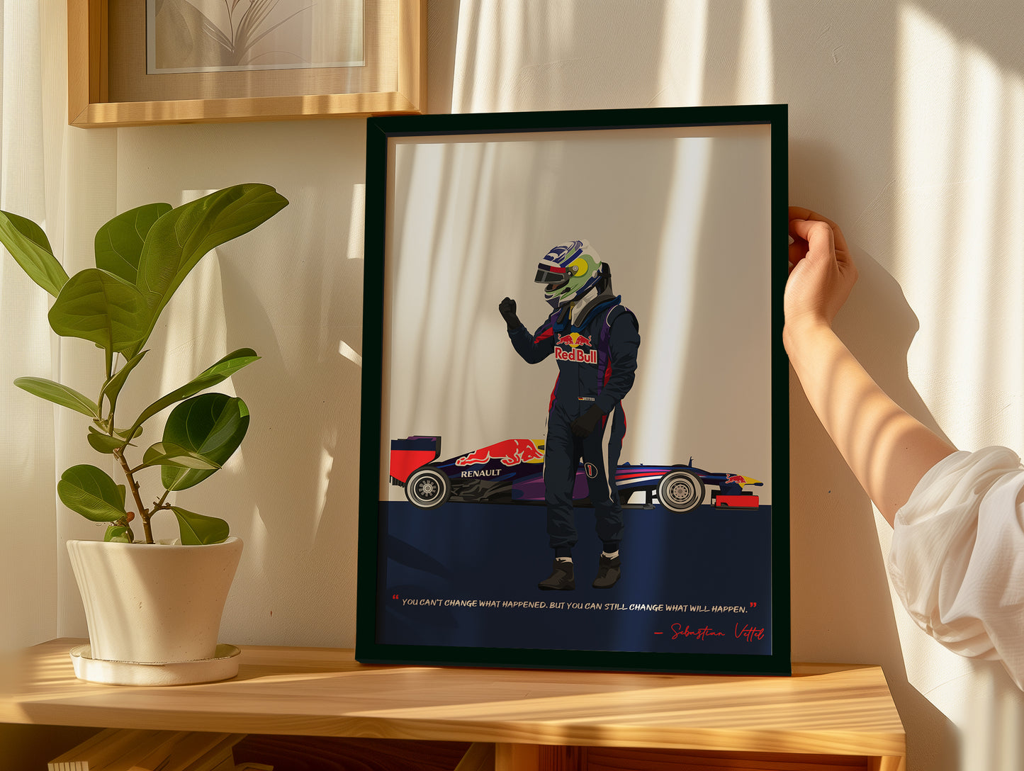 Sebastian Vettel Poster, F1 Frame, Red Bull