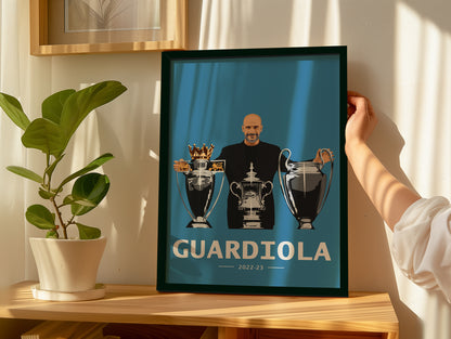 Pep Guardiola Manchester City Treble Tribute