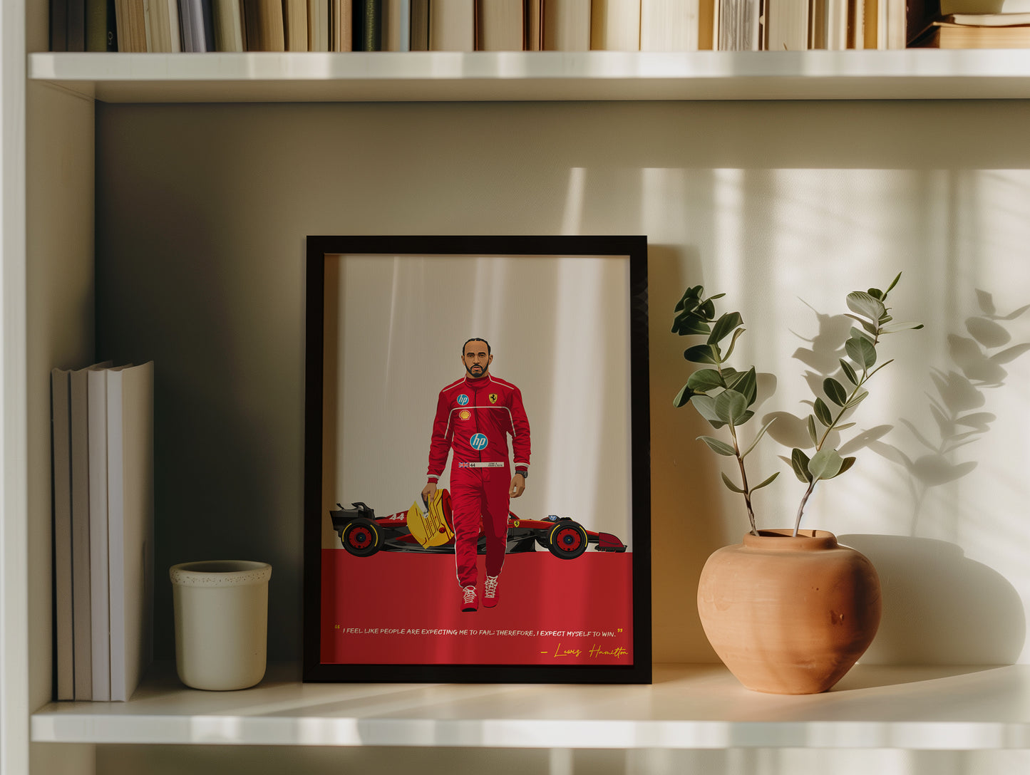 Lewis Hamilton Ferrari Poster, F1 Frame