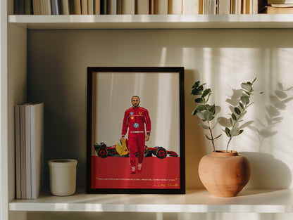 Lewis Hamilton Ferrari Poster, F1 Frame