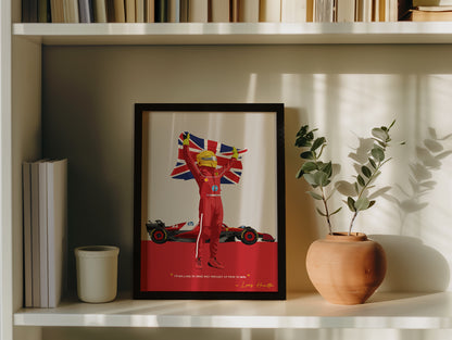Lewis Hamilton F1 Poster, Ferrari