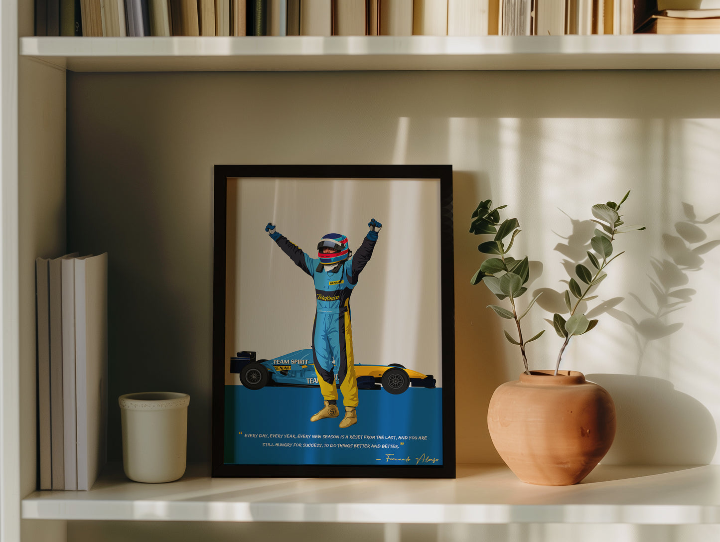 Fernando Alonso Poster, F1 Frame, Renault