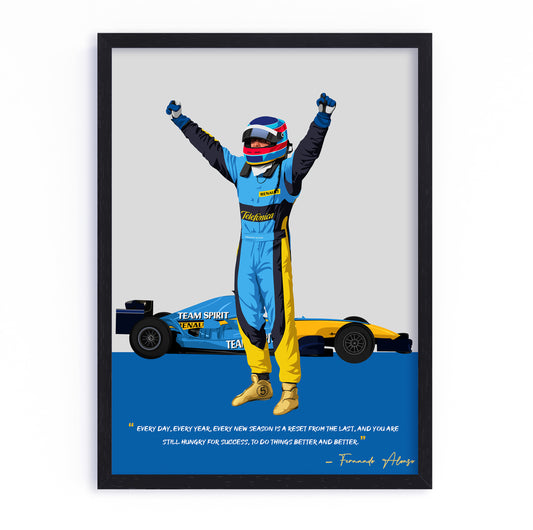 Fernando Alonso Poster, F1 Frame, Renault