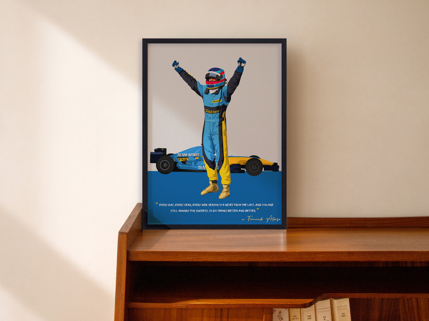 Fernando Alonso Poster, F1 Frame, Renault