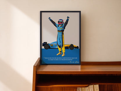 Fernando Alonso Poster, F1 Frame, Renault