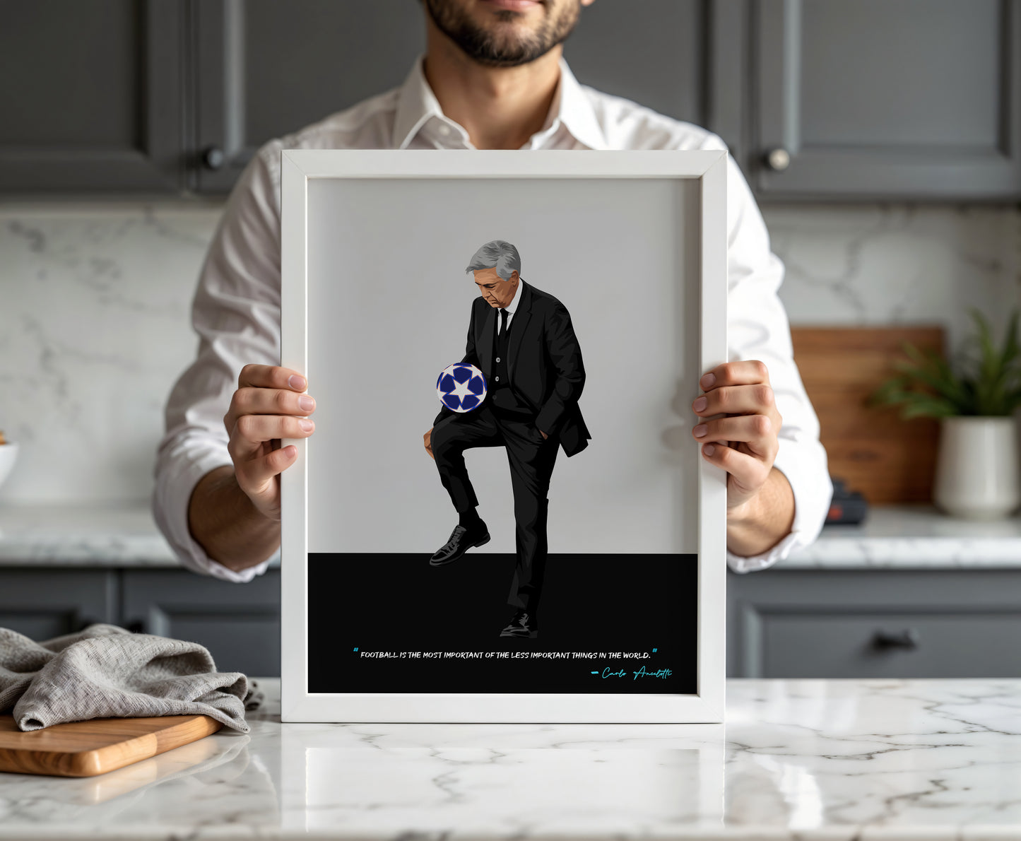 Carlo Ancelotti Real Madrid Framed Poster