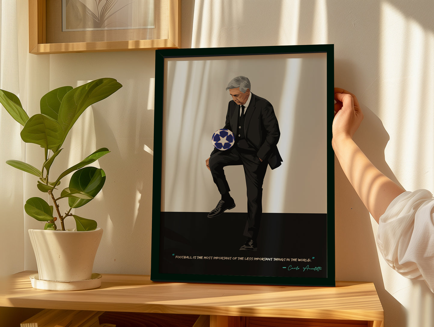 Carlo Ancelotti Real Madrid Framed Poster