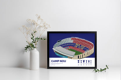 Camp Nou Barcelona Framed Poster - La Liga Title Updated