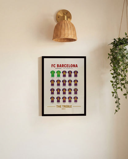Barcelona 2008-09 Squad Framed Poster