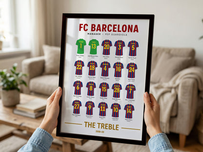 Barcelona 2008-09 Squad Framed Poster