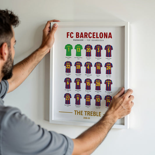 Barcelona 2008-09 Squad Framed Poster