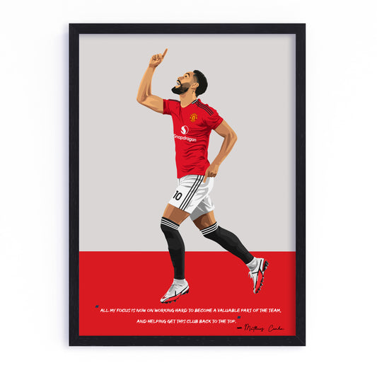 Matheus Cunha Manchester United Framed Poster